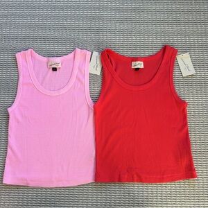 NWT Universal Thread Bright Pink and Red Tank Tops Medium